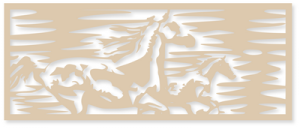 Preview: Holzbild im Querformat mit Pferdemotiv in verschiedenen Farben und Größen